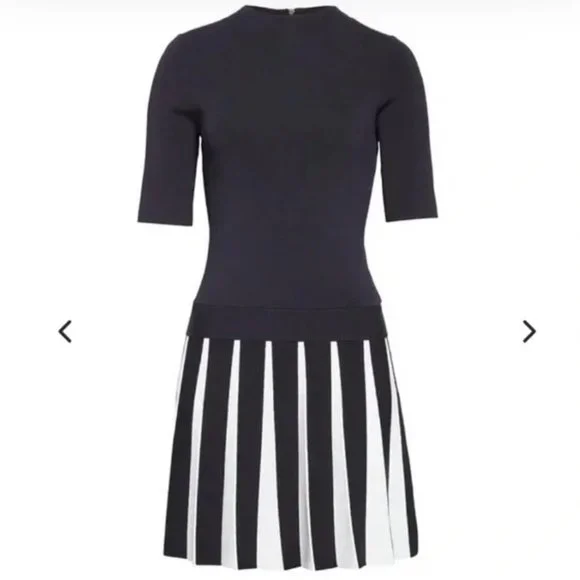 Ted Baker Hethia Pleat Knit Dress navy white size 1 *PLEASE READ* - Picture 2 of 16